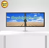 Giá đỡ 02 màn hình LCD trên bàn làm việc loại tay ngắn 1 khuỷu Model BK-04