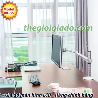 Giá đỡ màn hình LCD ĐƠN trên bàn làm việc loại tay dài 2 khuỷu BK-3S