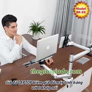 Giá đỡ LAPTOP tay dài KIÊM giá đỡ MÁY TÍNH BẢNG tay dài BK-9X