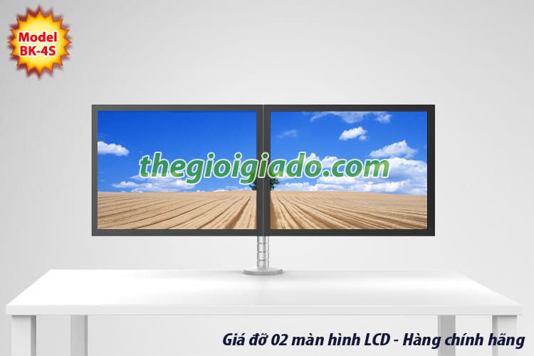 gi&aacute; đỡ m&agrave;n h&igrave;nh LCD đ&ocirc;i tr&ecirc;n b&agrave;n l&agrave;m việc loại 2 khớp,Gi&aacute; đỡ m&agrave;n h&igrave;nh LCD
