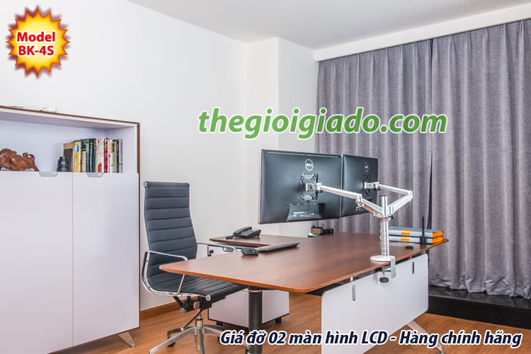 gi&aacute; đỡ m&agrave;n h&igrave;nh LCD đ&ocirc;i tr&ecirc;n b&agrave;n l&agrave;m việc loại 2 khớp,Gi&aacute; đỡ m&agrave;n h&igrave;nh LCD