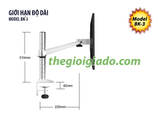 Gi&aacute; đỡ m&agrave;n h&igrave;nh LCD loại tay ngắn 1 khuyu, Gi&aacute; đỡ m&agrave;n h&igrave;nh LCD
