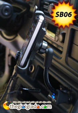 GI&Aacute; ĐỠ SMARTPHONE KI&Ecirc;M SẠC D&Ugrave;NG TR&Ecirc;N XE &Ocirc;T&Ocirc;,GI&Aacute; ĐỠ điện thoại KI&Ecirc;M SẠC D&Ugrave;NG TR&Ecirc;N XE &Ocirc;T&Ocirc; - MODEL: SB06