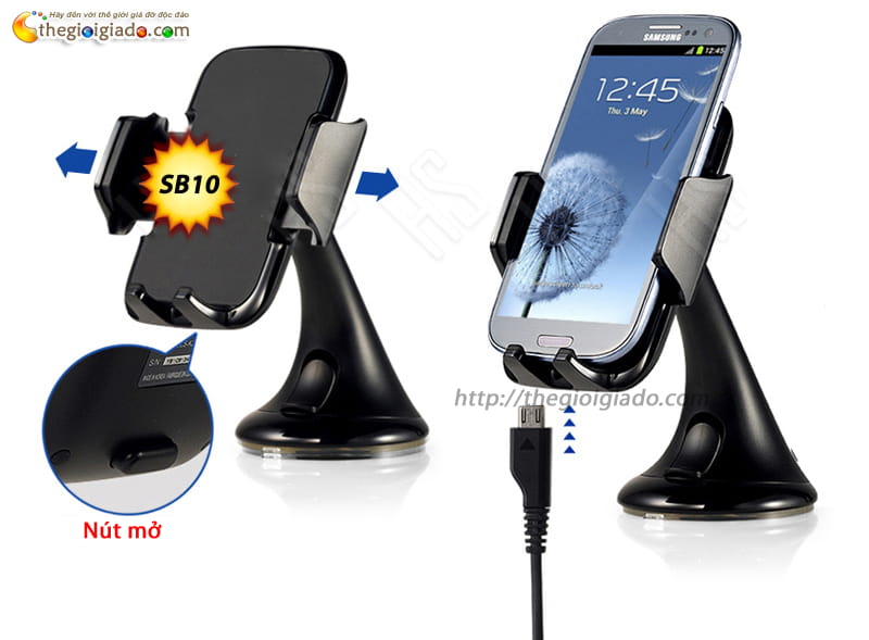 Gi&aacute; đỡ điện thoại tr&ecirc;n oto,GI&Aacute; ĐỠ SMARTPHONE D&Ugrave;NG TR&Ecirc;N XE &Ocirc;T&Ocirc; - MODEL: SB10 