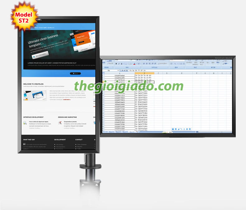 gi&aacute; đỡ hai m&agrave;n h&igrave;nh LCD m&aacute;y t&iacute;nh