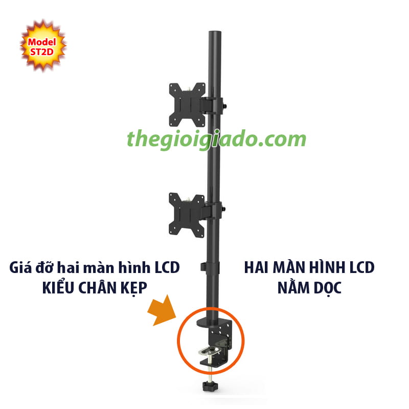 gi&aacute; đỡ hai m&agrave;n h&igrave;nh LCD m&aacute;y t&iacute;nh