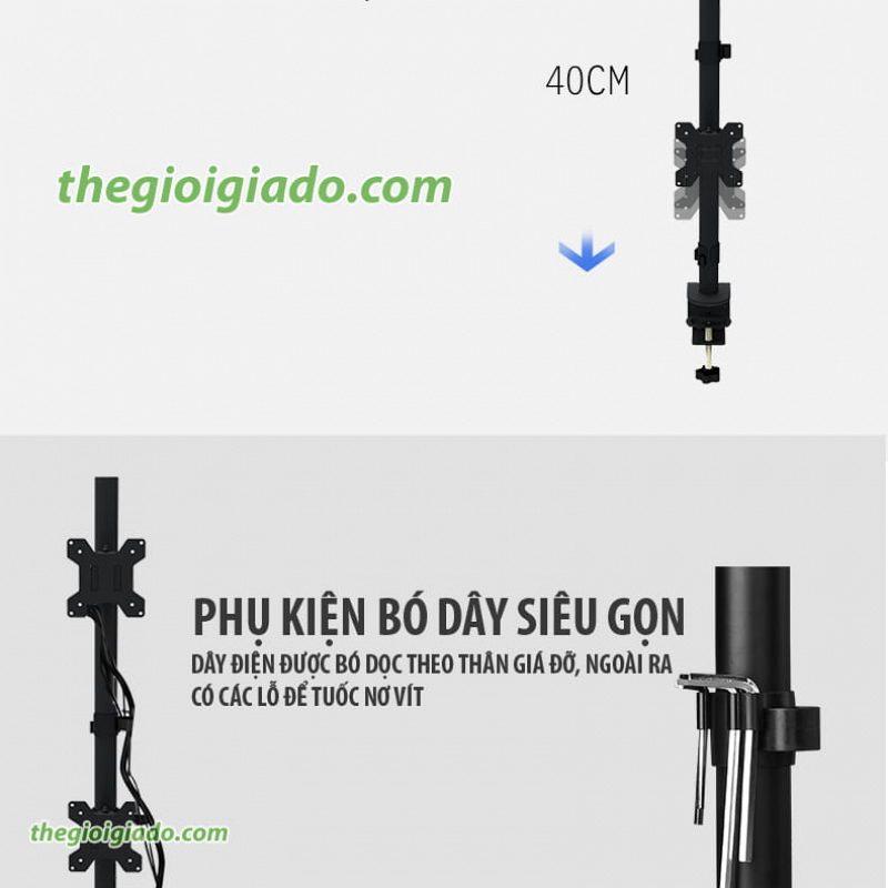 gi&aacute; đỡ hai m&agrave;n h&igrave;nh LCD m&aacute;y t&iacute;nh