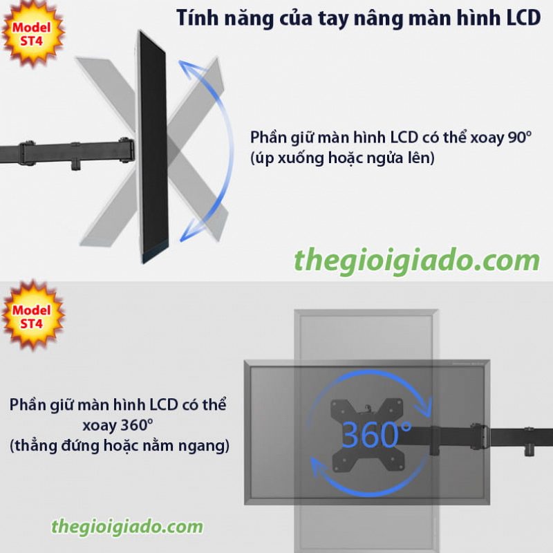 Gi&aacute; đỡ 4 m&agrave;n h&igrave;nh LCD model ST4