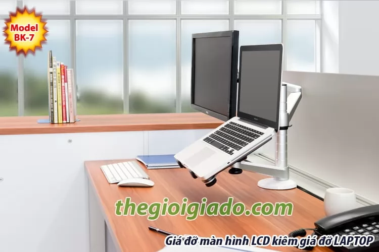 Giá đỡ màn hình LCD tay dài kiêm giá đỡ laptop tay ngắn Model BK7