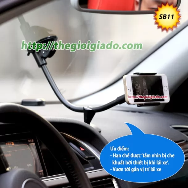 Giá đỡ máy tính bảng kiêm giá đỡ điện thoại trên xe hơi Model SB11