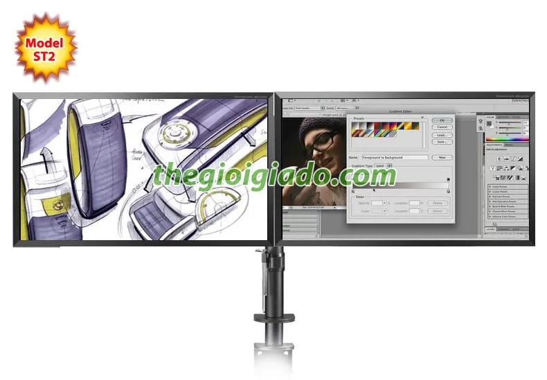 Giá đỡ hai màn hình LCD Model ST2
