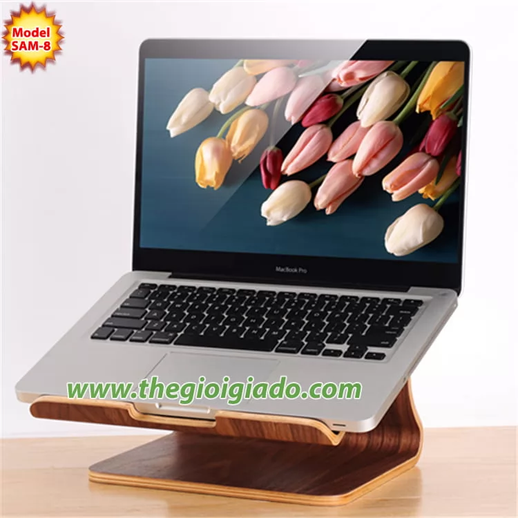 Giá đỡ MacBook để bàn chất liệu gỗ SAM-8