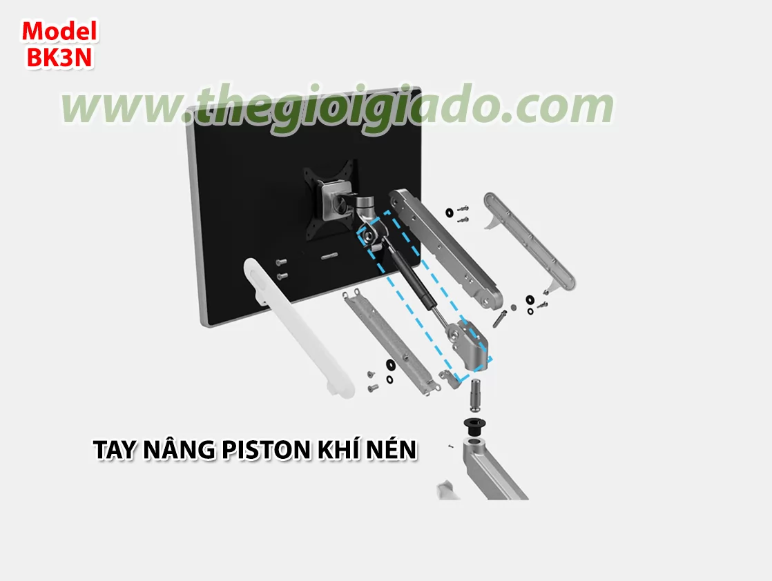 Giá đỡ 2 màn hình LCD tay nâng piston Model BK4N